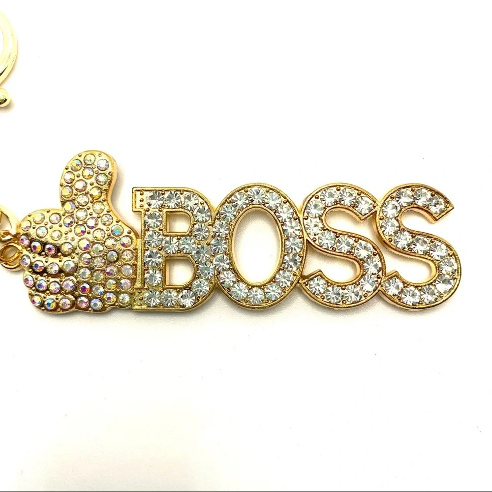 NWT Purse charm Keychain Boss in Crystal